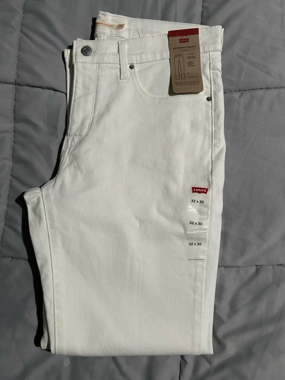 Levi's Men's 314 White Straight Jeans